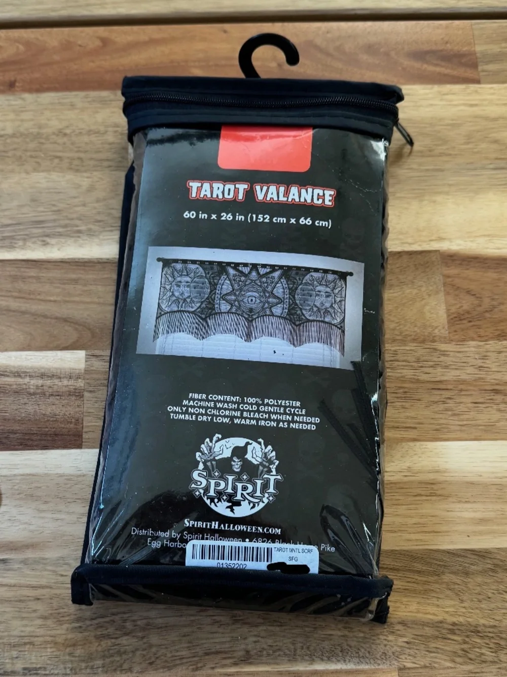 Spirit Halloween tarot valance, black - NWT